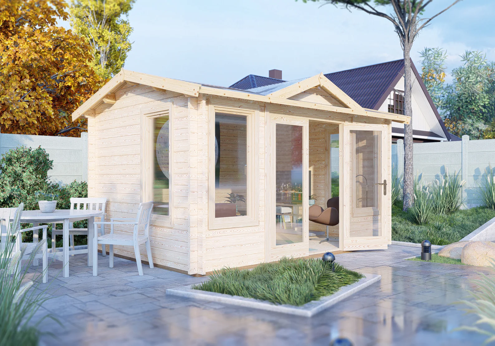 Shire Clockhouse 10x12 44mm Log Cabin - Image 3