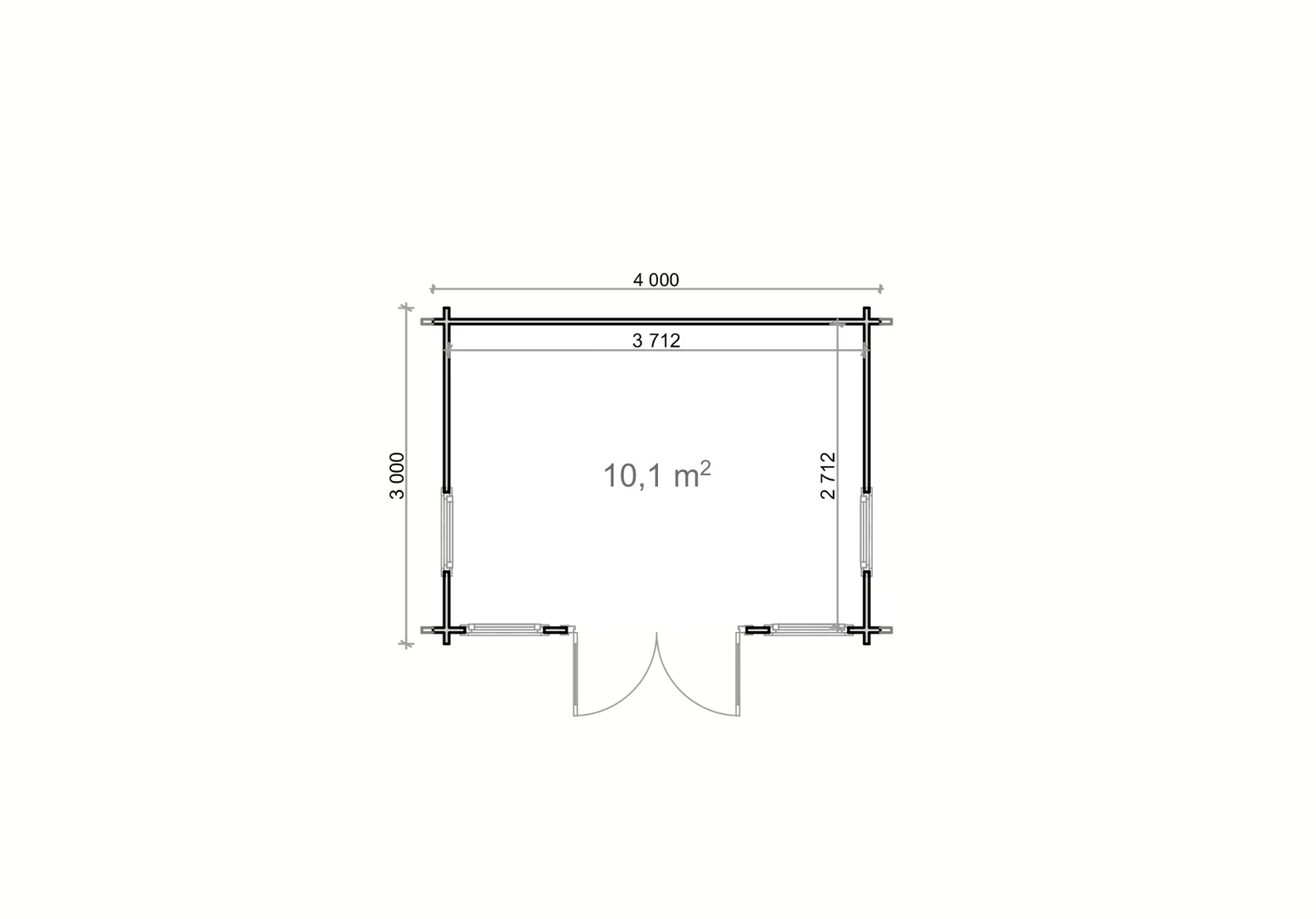 Shire Clockhouse 10x12 44mm Log Cabin - Image 5