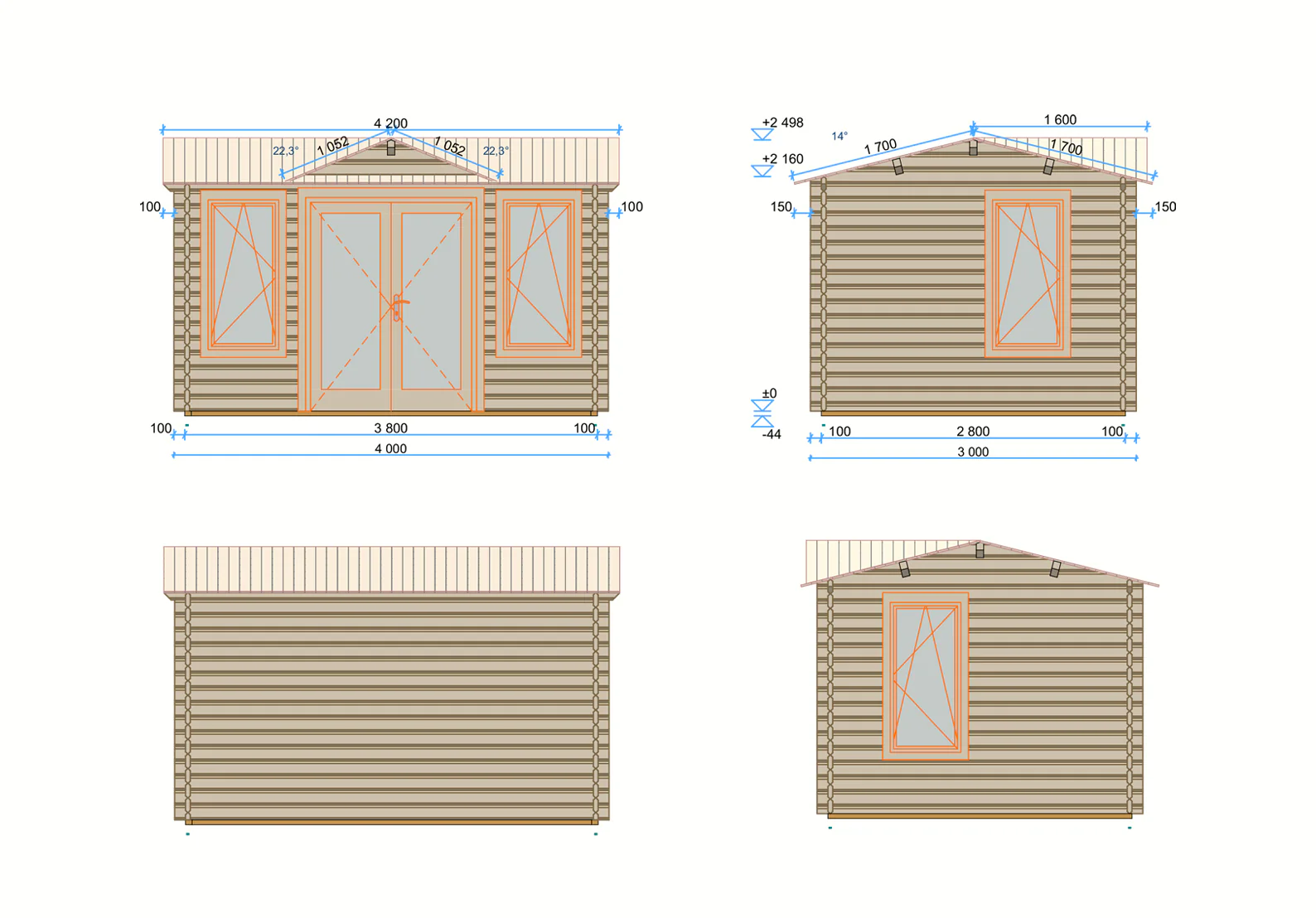 Shire Clockhouse 10x12 44mm Log Cabin - Image 6