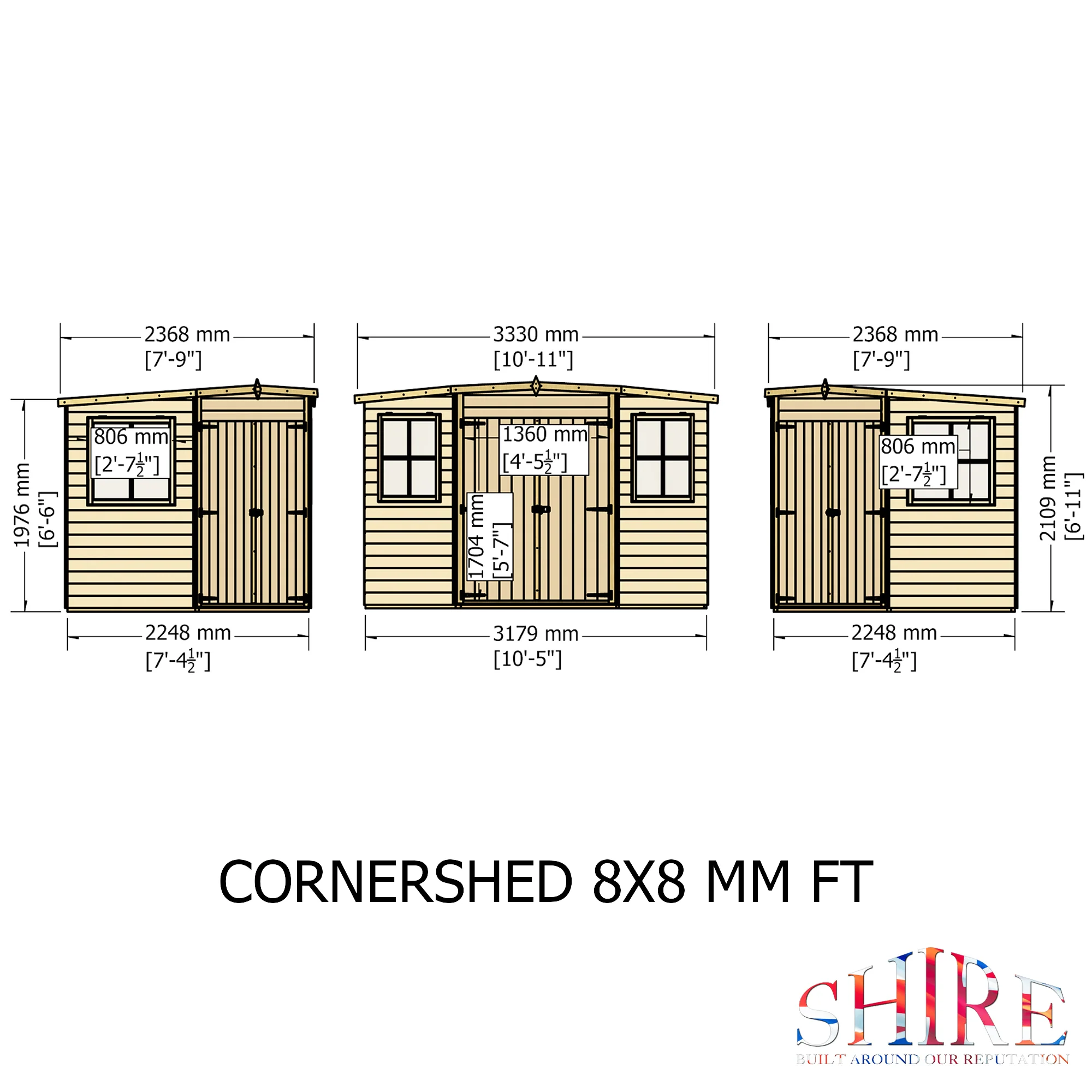 Shire Corner Shed 8x8 - Image 4