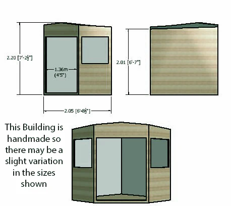 Shire Corner Shed Pressure Treated 7x7 - Image 3