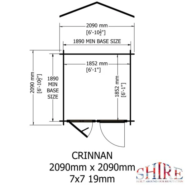 Shire Crinan 7x7 19mm Log Cabin - Image 2