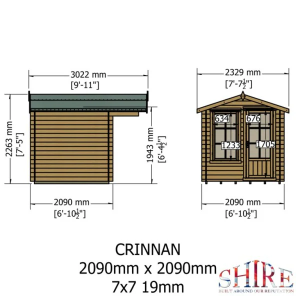Shire Crinan 7x7 19mm Log Cabin - Image 3