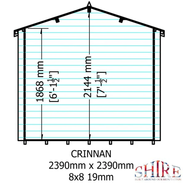 Shire Crinan 8x8 19mm Log Cabin - Image 4