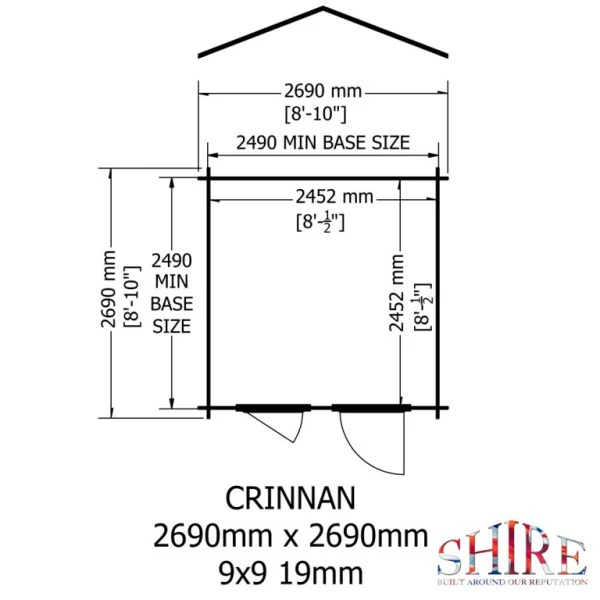 Shire Crinan 9x9 19mm Log Cabin - Image 3