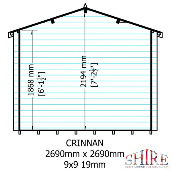 Shire Crinan 9x9 19mm Log Cabin - Image 4