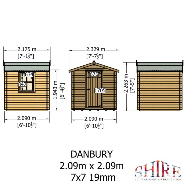 Shire Danbury 7x7 19mm Log Cabin - Image 3