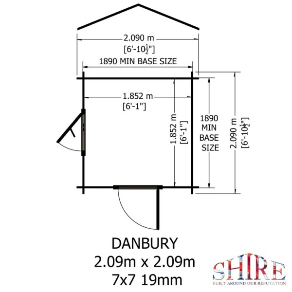 Shire Danbury 7x7 19mm Log Cabin - Image 4