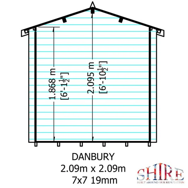 Shire Danbury 7x7 19mm Log Cabin - Image 5