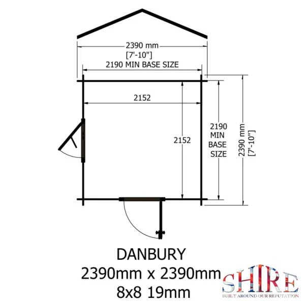 Shire Danbury 8x8 19mm Log Cabin - Image 3