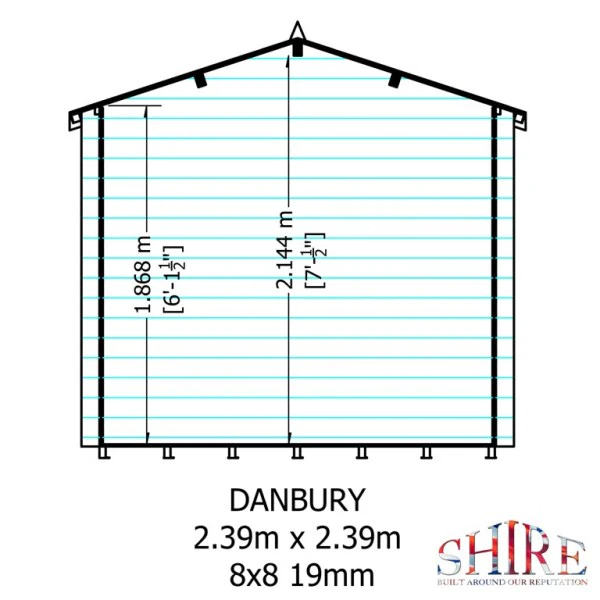 Shire Danbury 8x8 19mm Log Cabin - Image 5