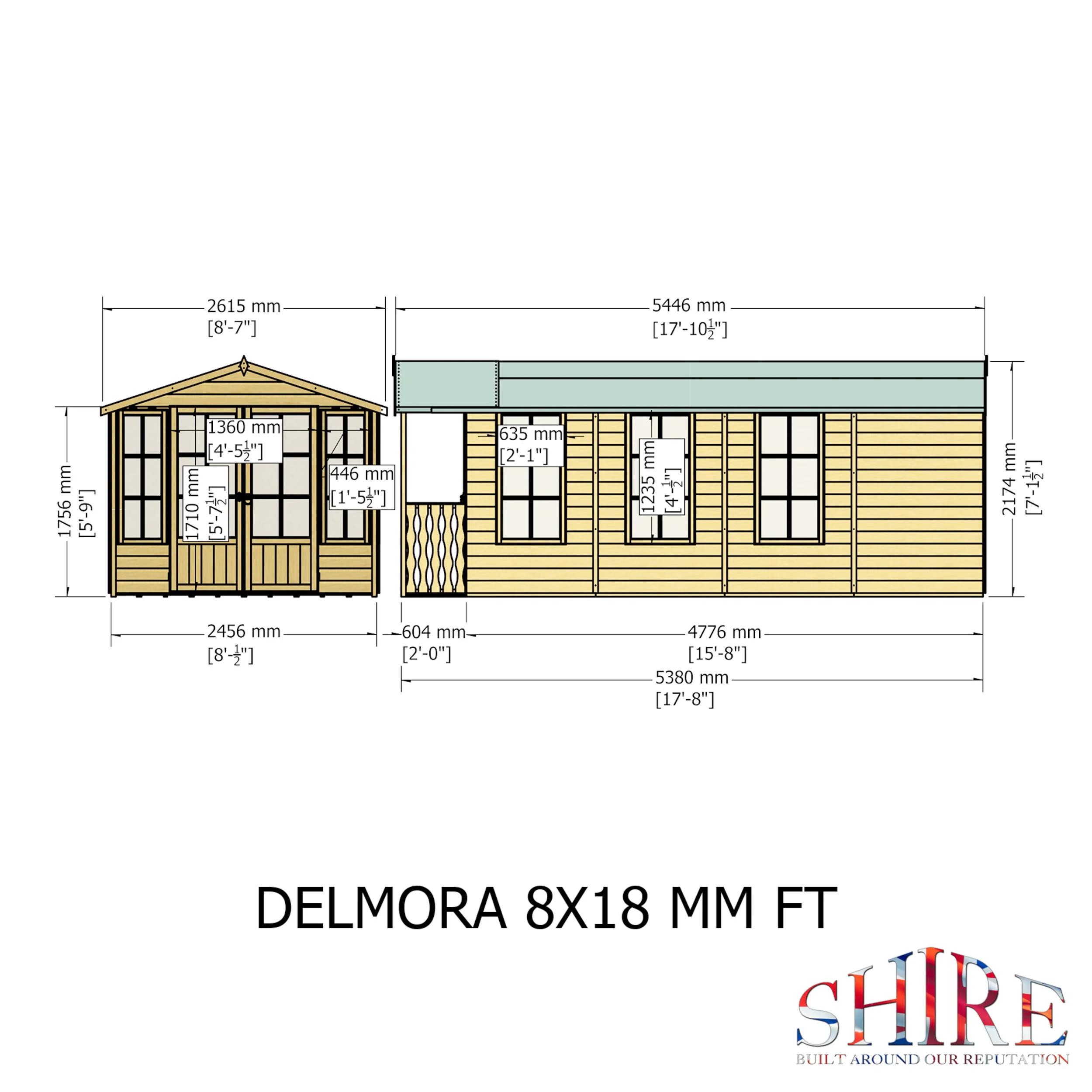 Shire Delmora 8x18 Summerhouse with Verandah - Image 3