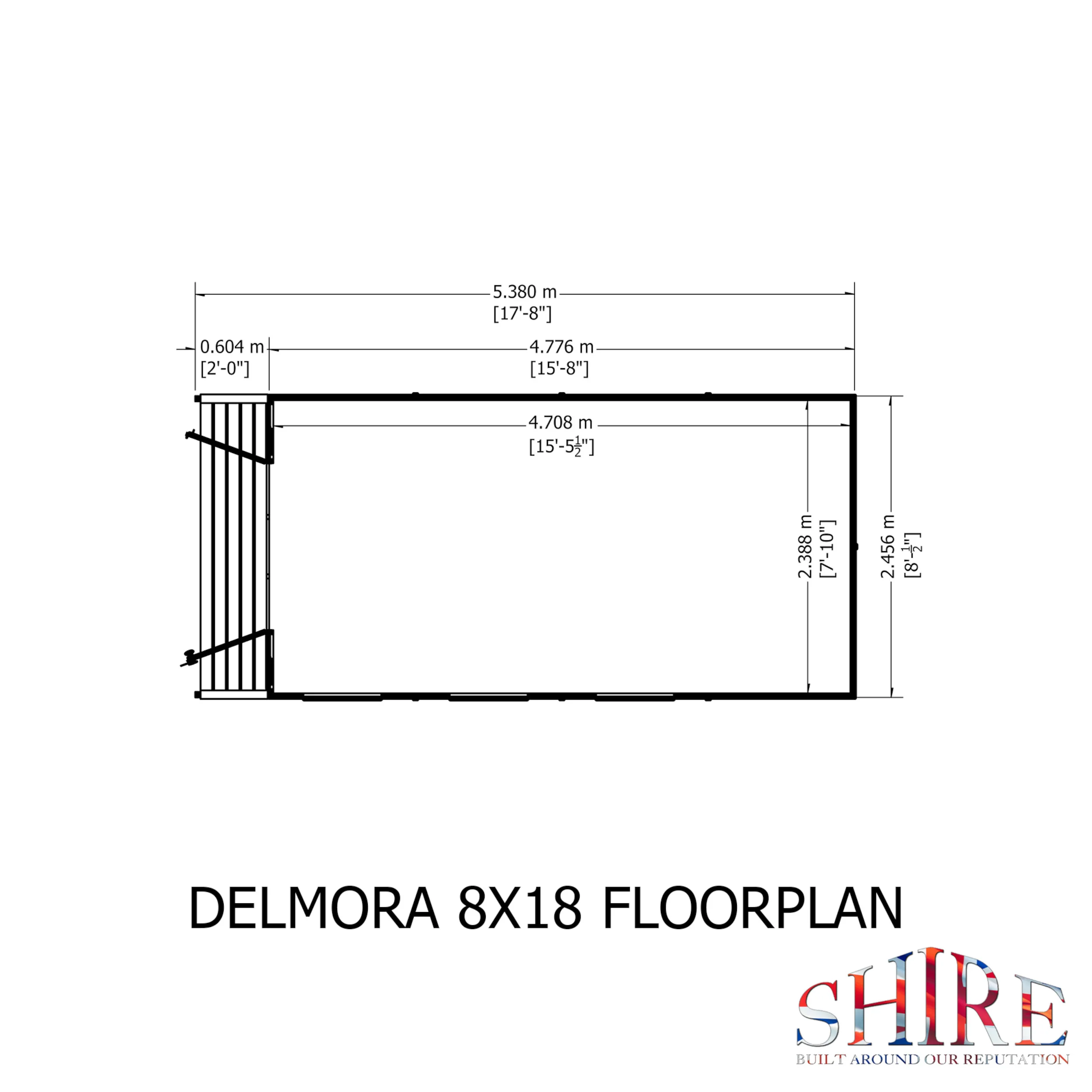 Shire Delmora 8x18 Summerhouse with Verandah - Image 4