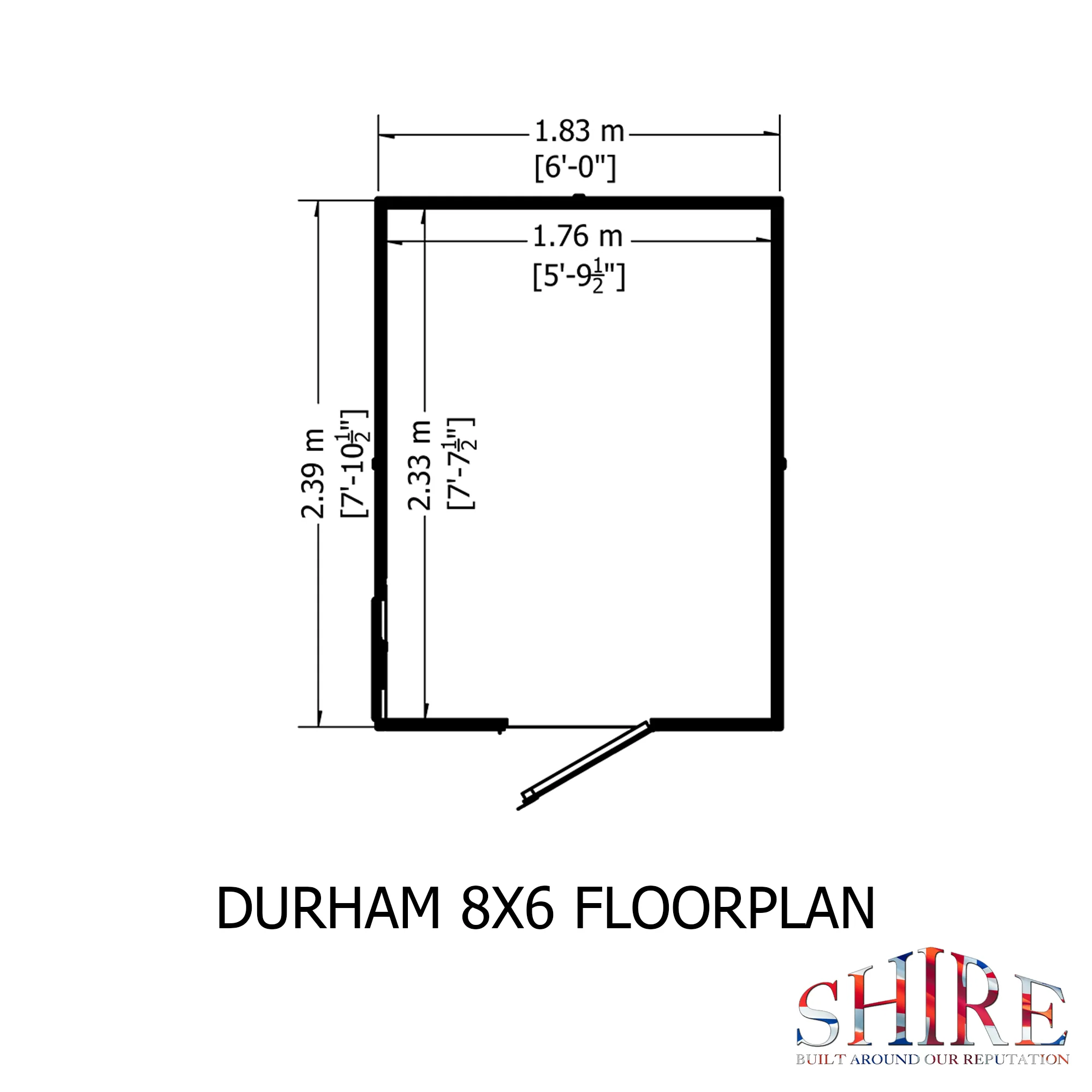Shire Durham Single Door 8x6 Shed - Image 4