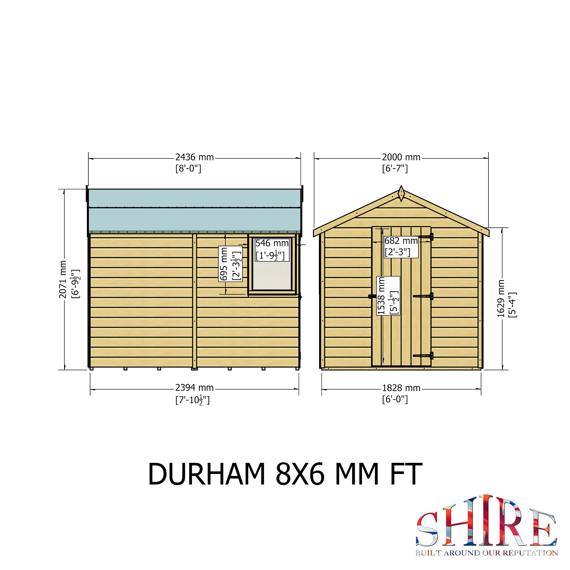 Shire Durham Single Door 8x6 Shed - Image 5