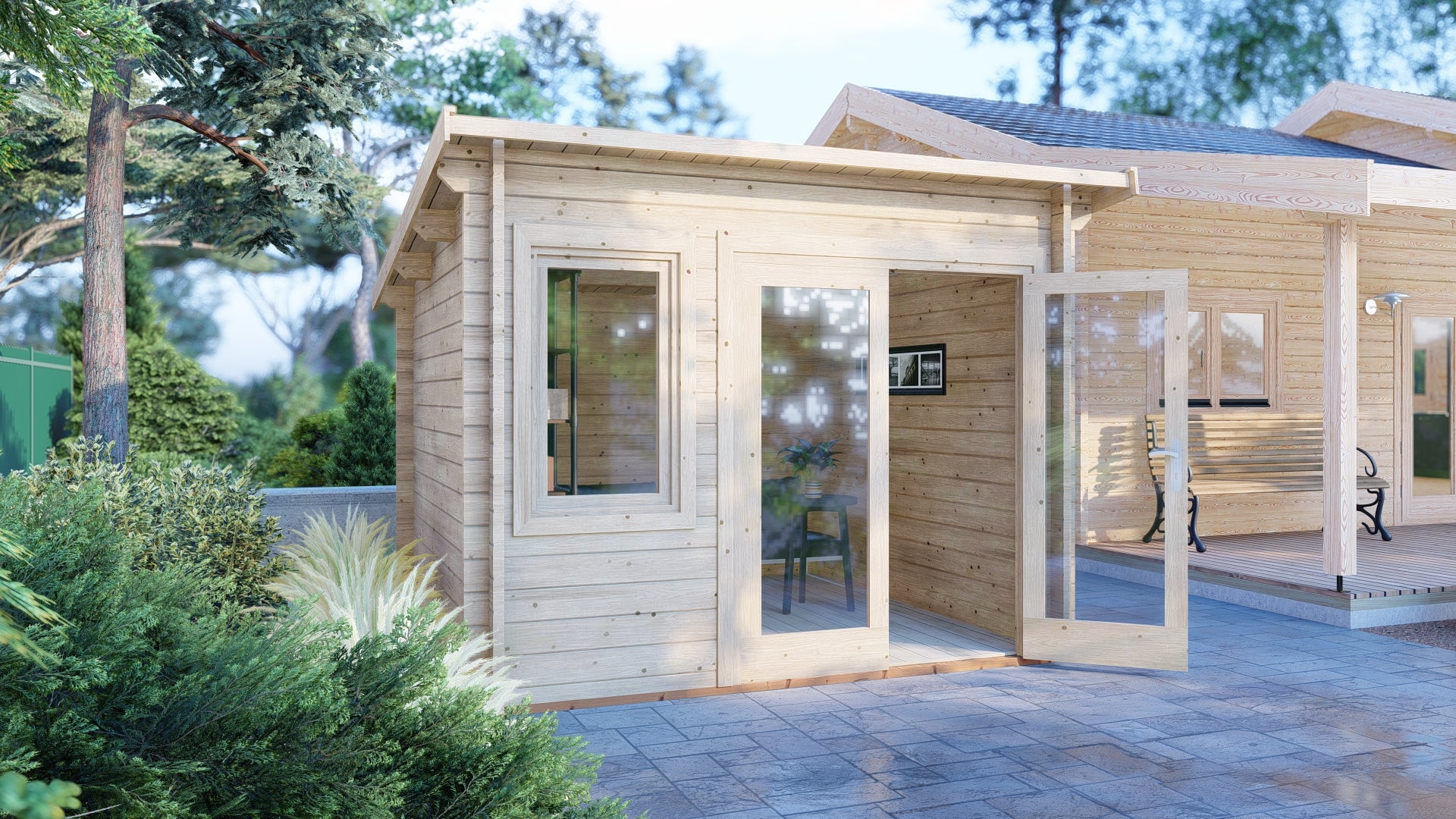 Shire Elm 10x10 44mm Log Cabin - Image 2