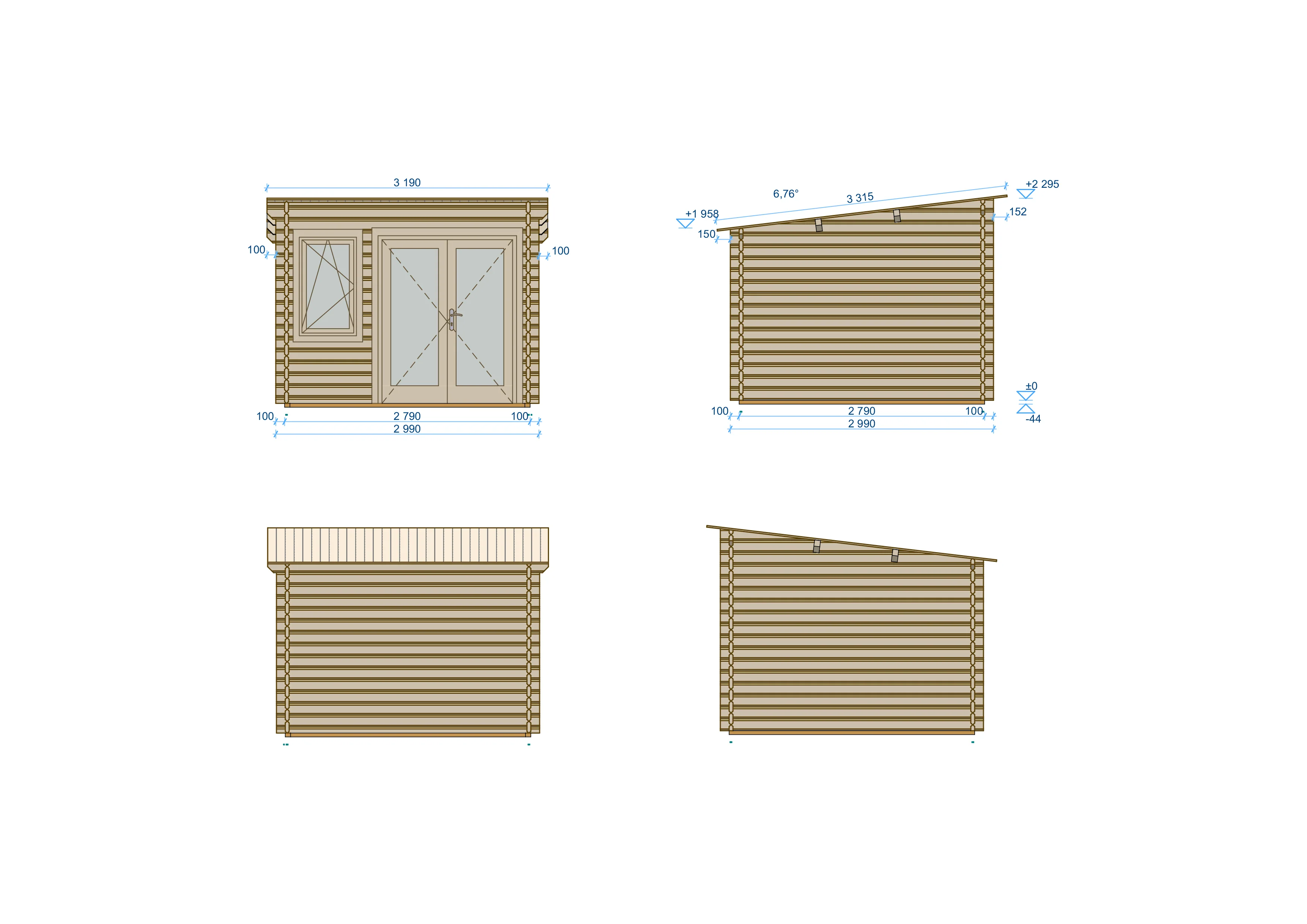 Shire Elm 10x10 44mm Log Cabin - Image 4