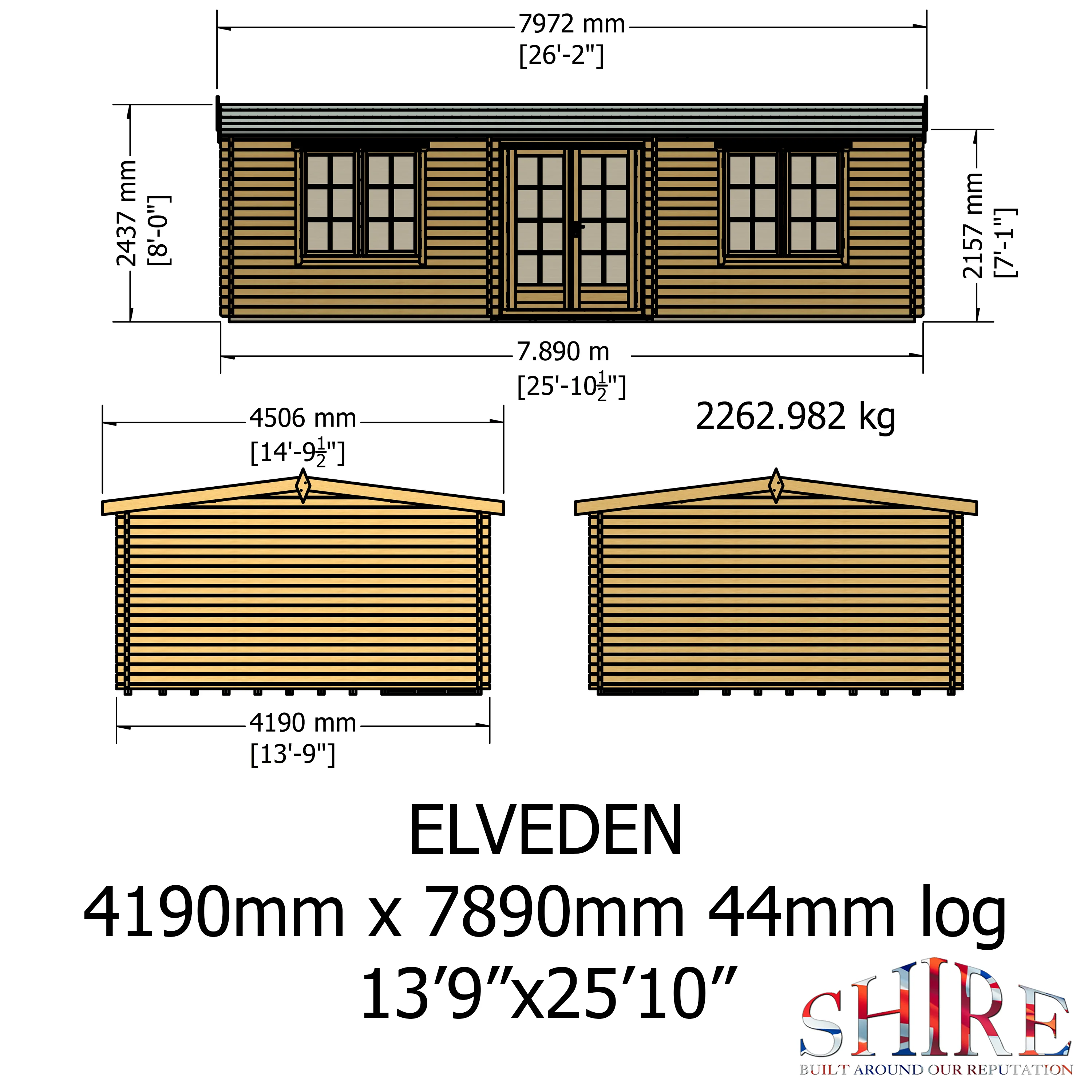 Shire Elveden 14x26 44mm Log Cabin - Image 3
