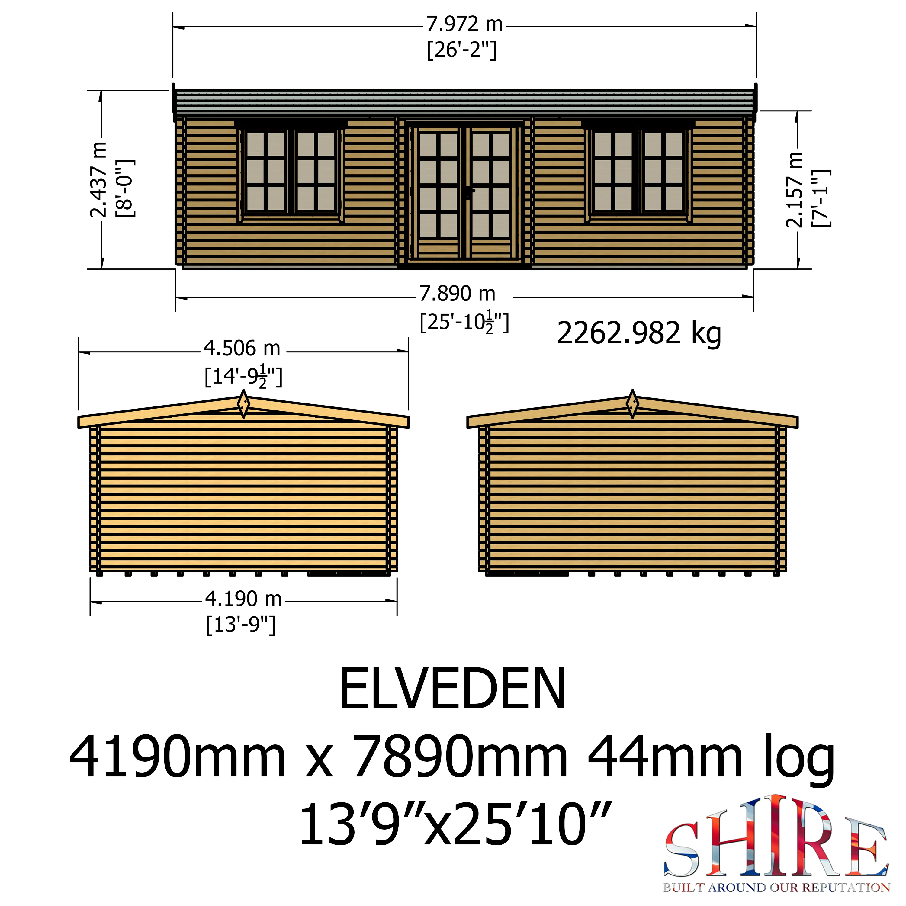 Shire Elveden 14x26 44mm Log Cabin - Image 5