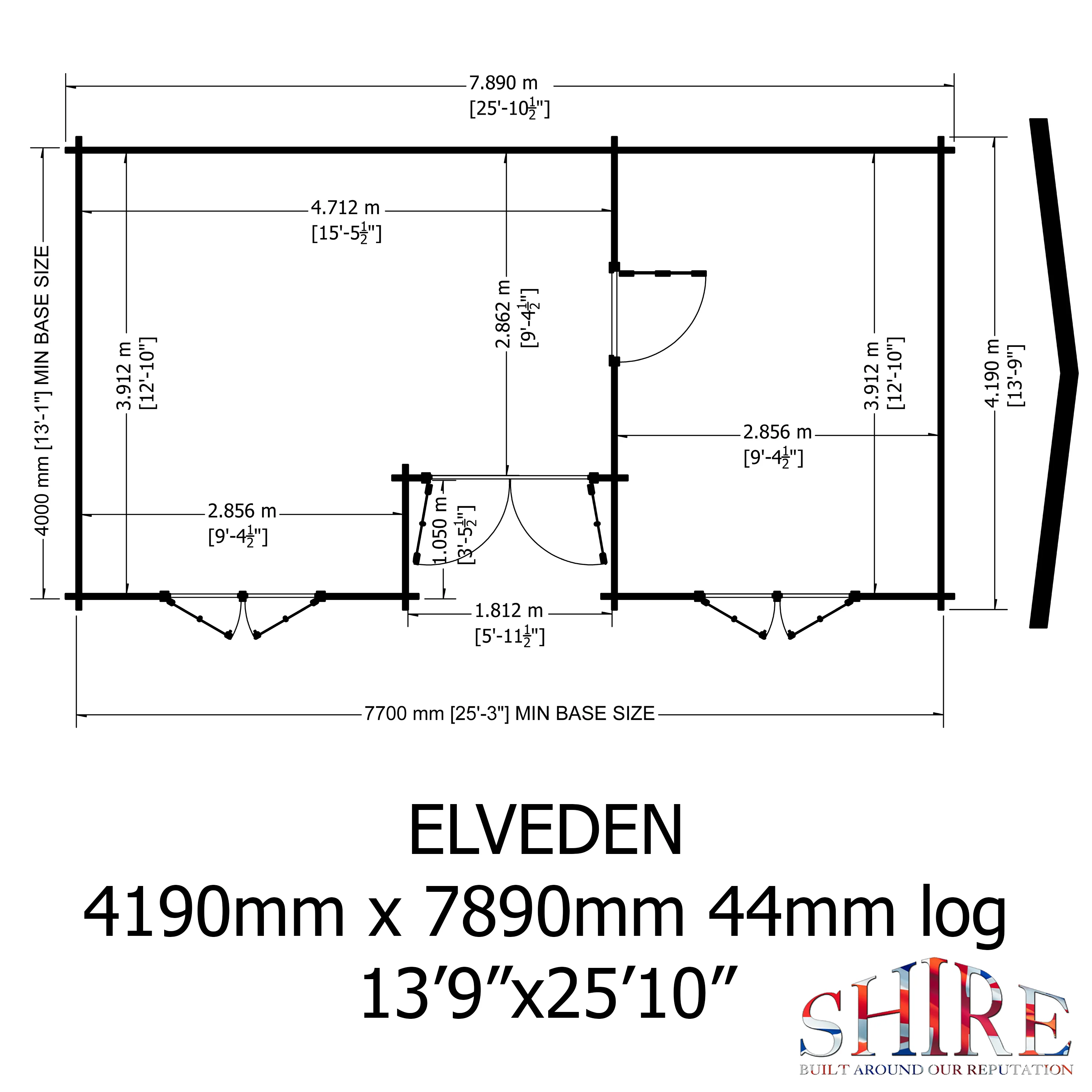 Shire Elveden 14x26 44mm Log Cabin - Image 6