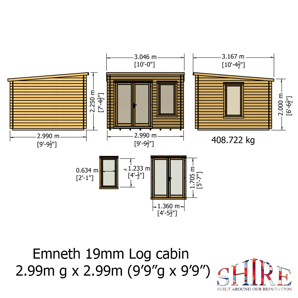Shire Emmeth 10x10 Log Cabin - Image 32
