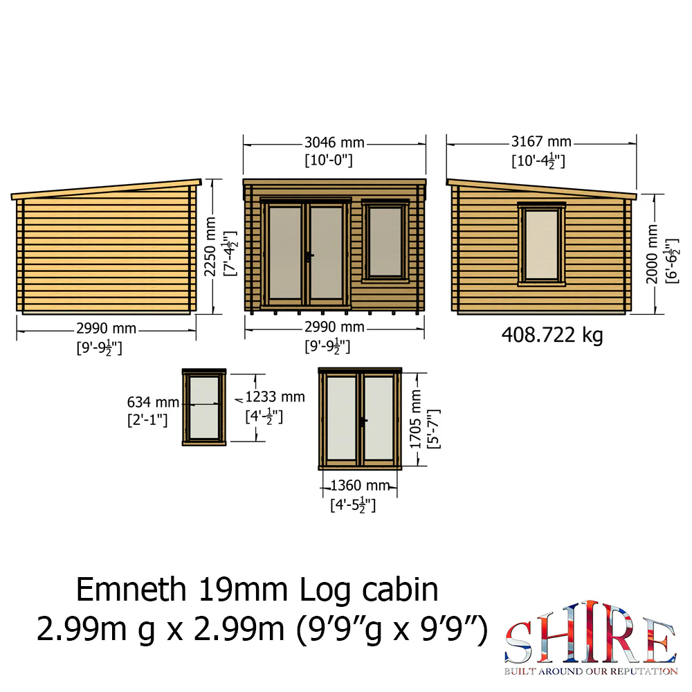 Shire Emmeth 10x10 Log Cabin - Image 34