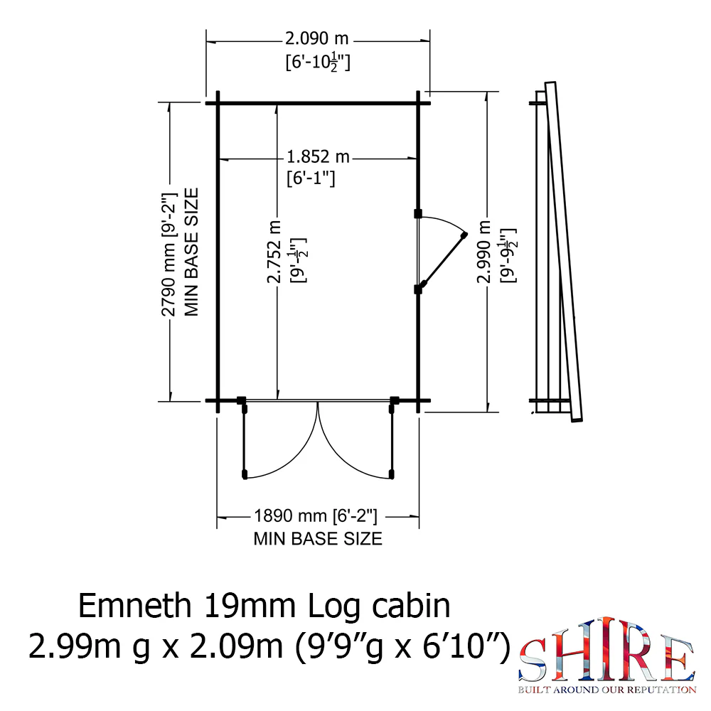 Shire Emmeth 10x7 Log Cabin - Image 6