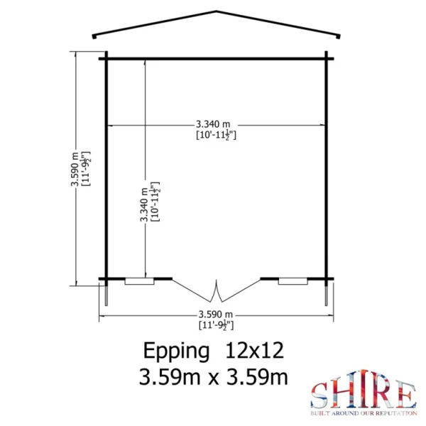 Shire Epping 12x12 28mm Log Cabin - Image 4
