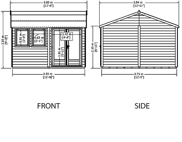 Shire Garden Studio 12x12 Summerhouse - Image 3