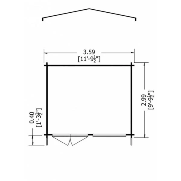 Shire Hale 12x10 28mm Log Cabin - Image 4