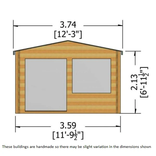 Shire Hale 12x12 28mm Log Cabin - Image 3