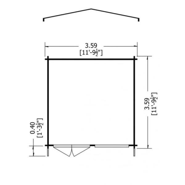 Shire Hale 12x12 28mm Log Cabin - Image 4