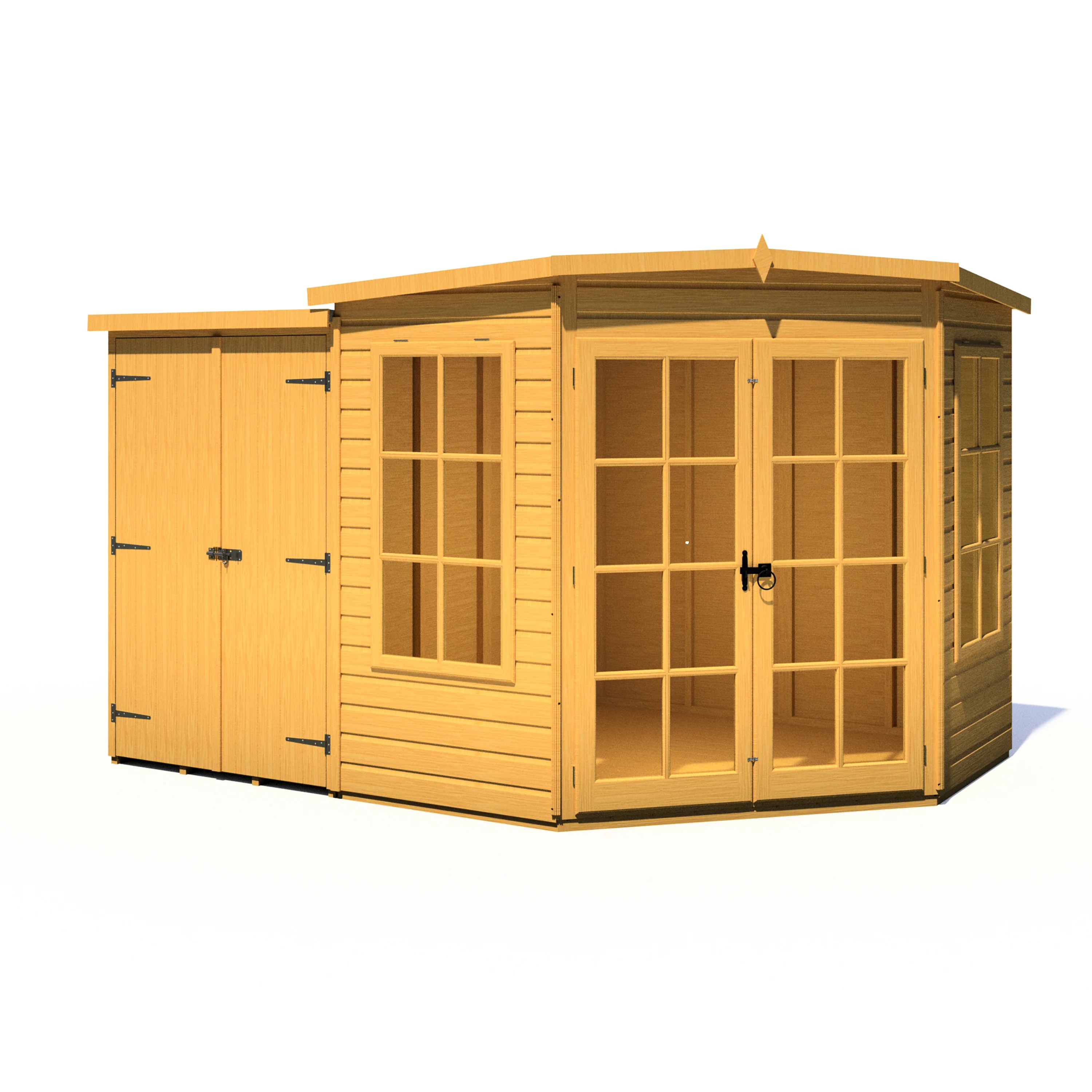 Shire Hampton 7x11 Corner Summerhouse with Side Shed - Image 10