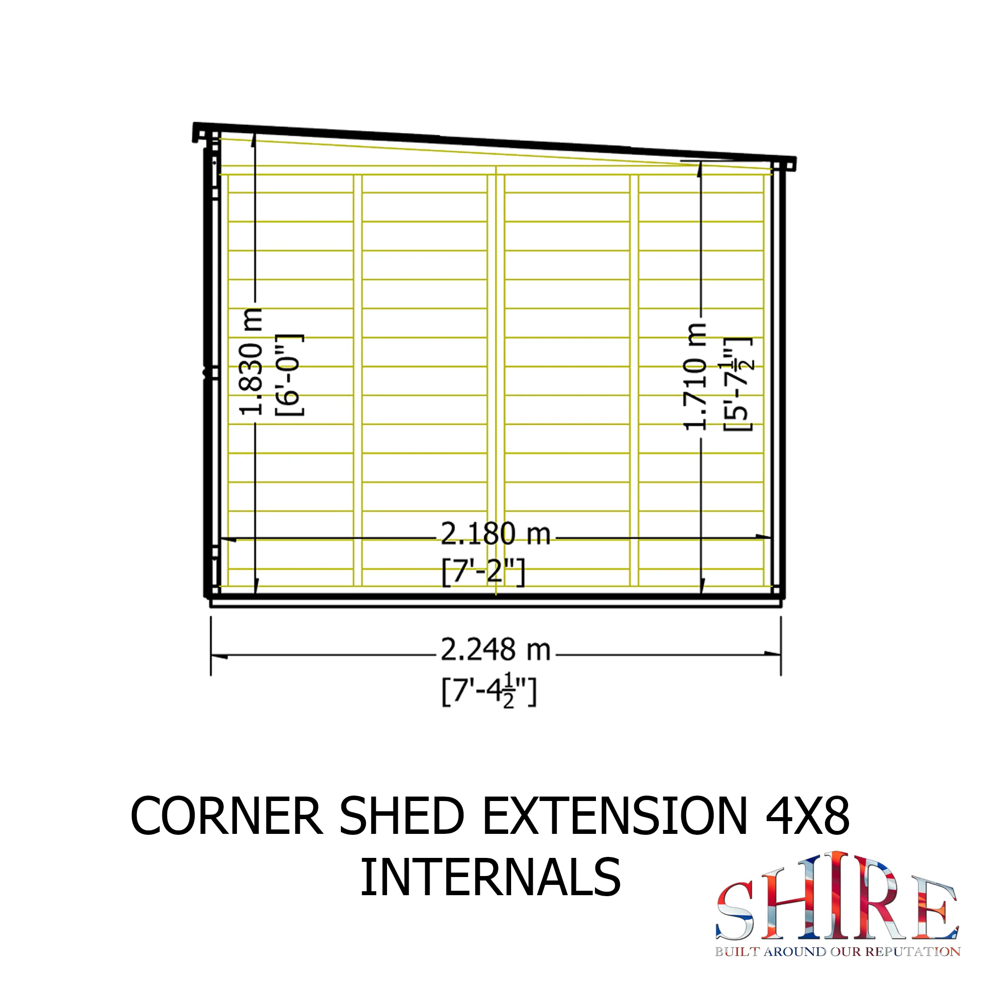 Shire Hampton 8x12 Corner Summerhouse with Side Shed - Image 10