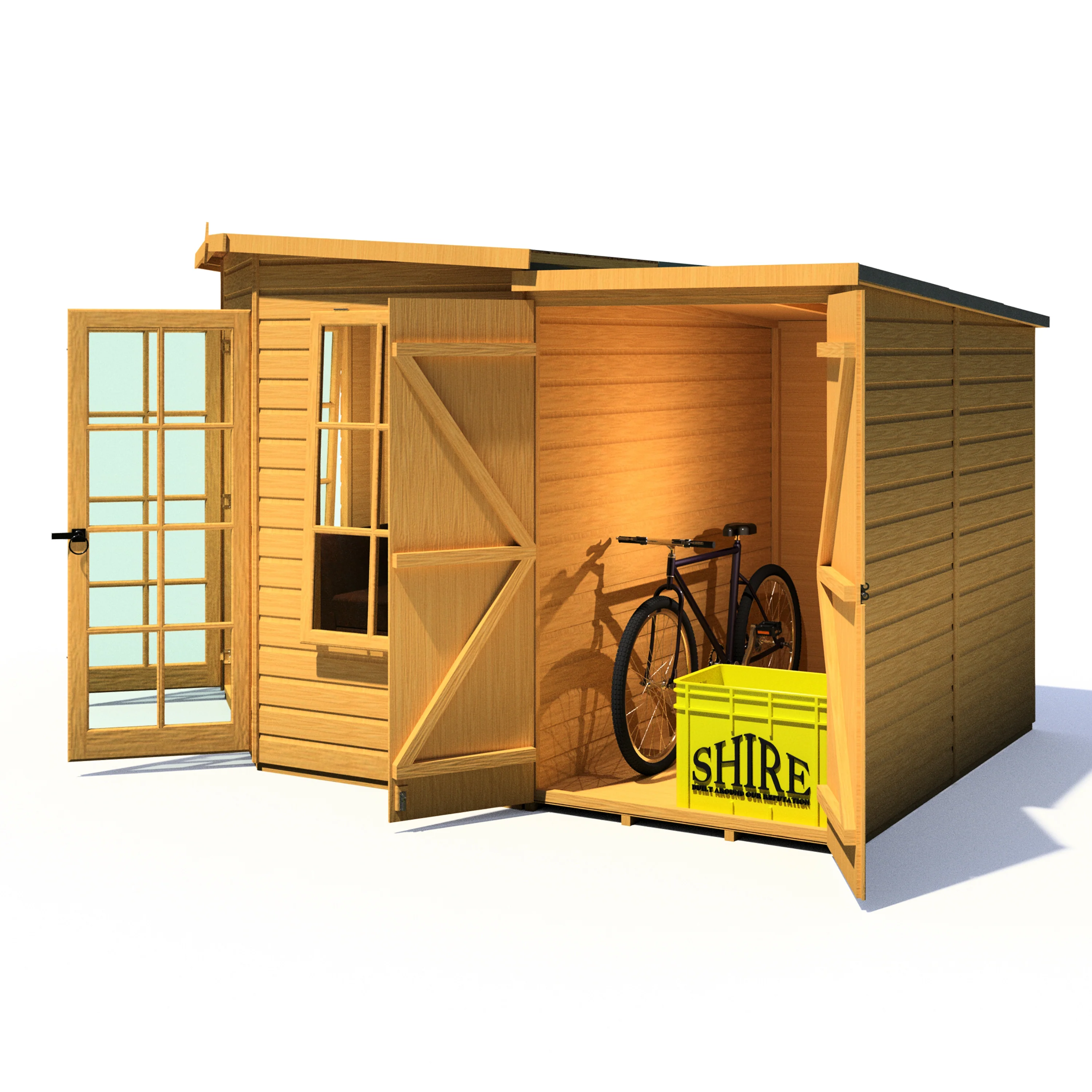 Shire Hampton 8x12 Corner Summerhouse with Side Shed - Image 7