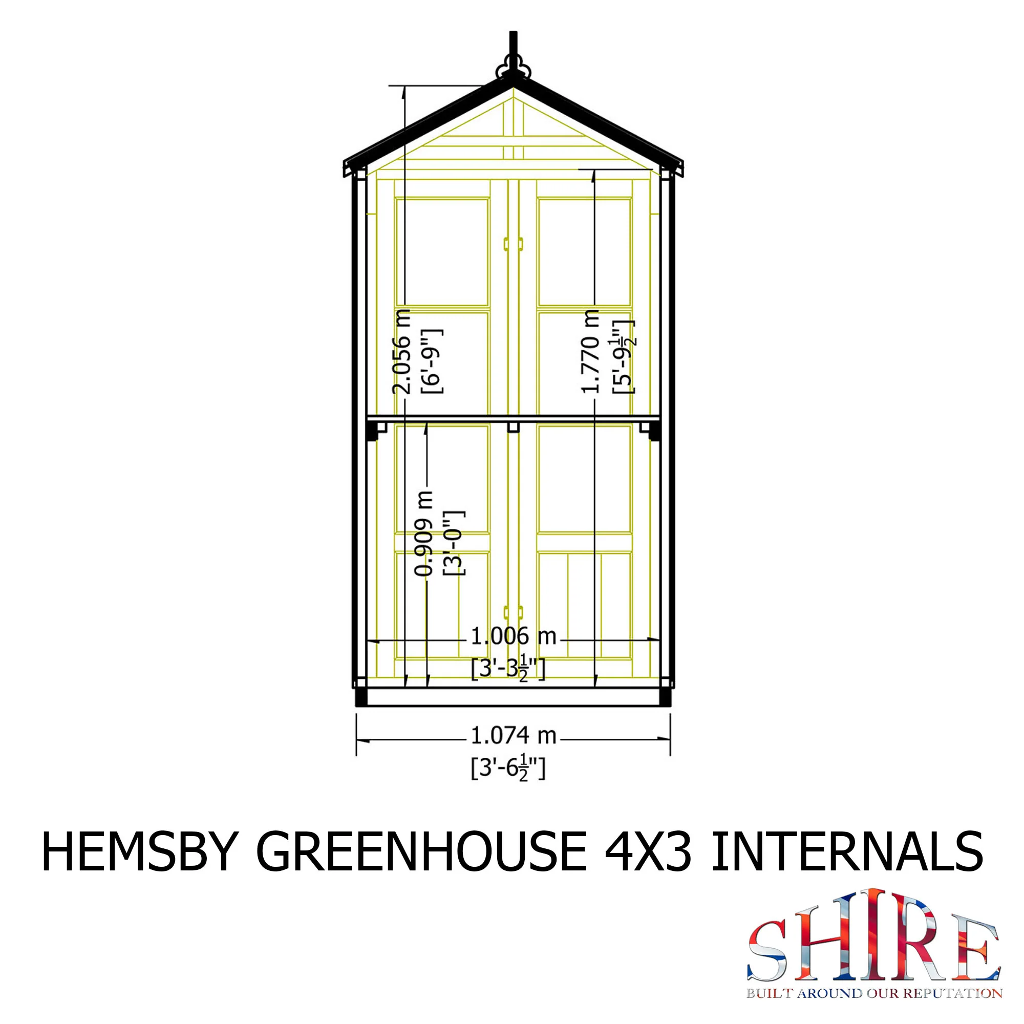 Shire Hemsby 4x4 Wooden Greenhouse - Image 4