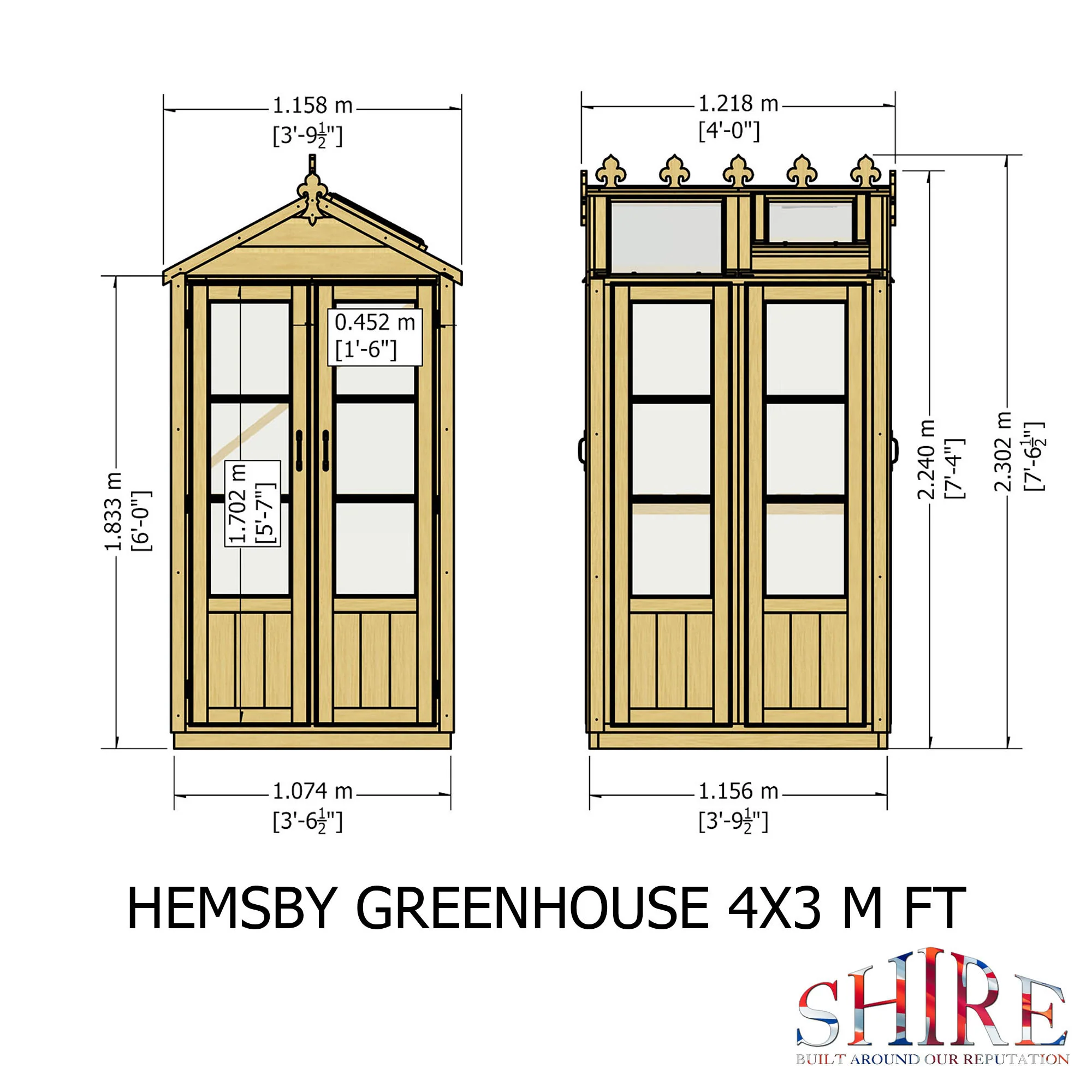Shire Hemsby 4x4 Wooden Greenhouse - Image 5