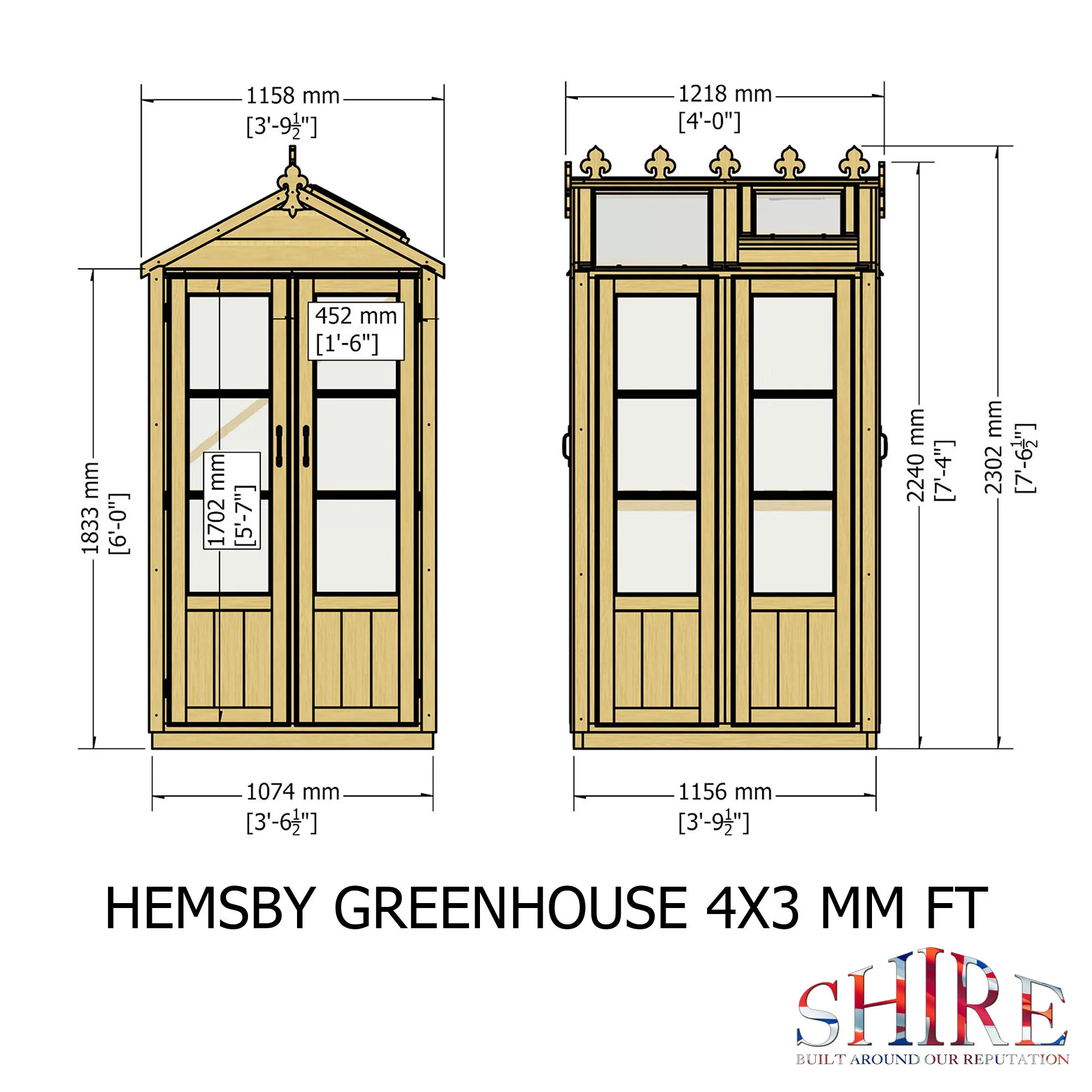 Shire Hemsby 4x4 Wooden Greenhouse - Image 6