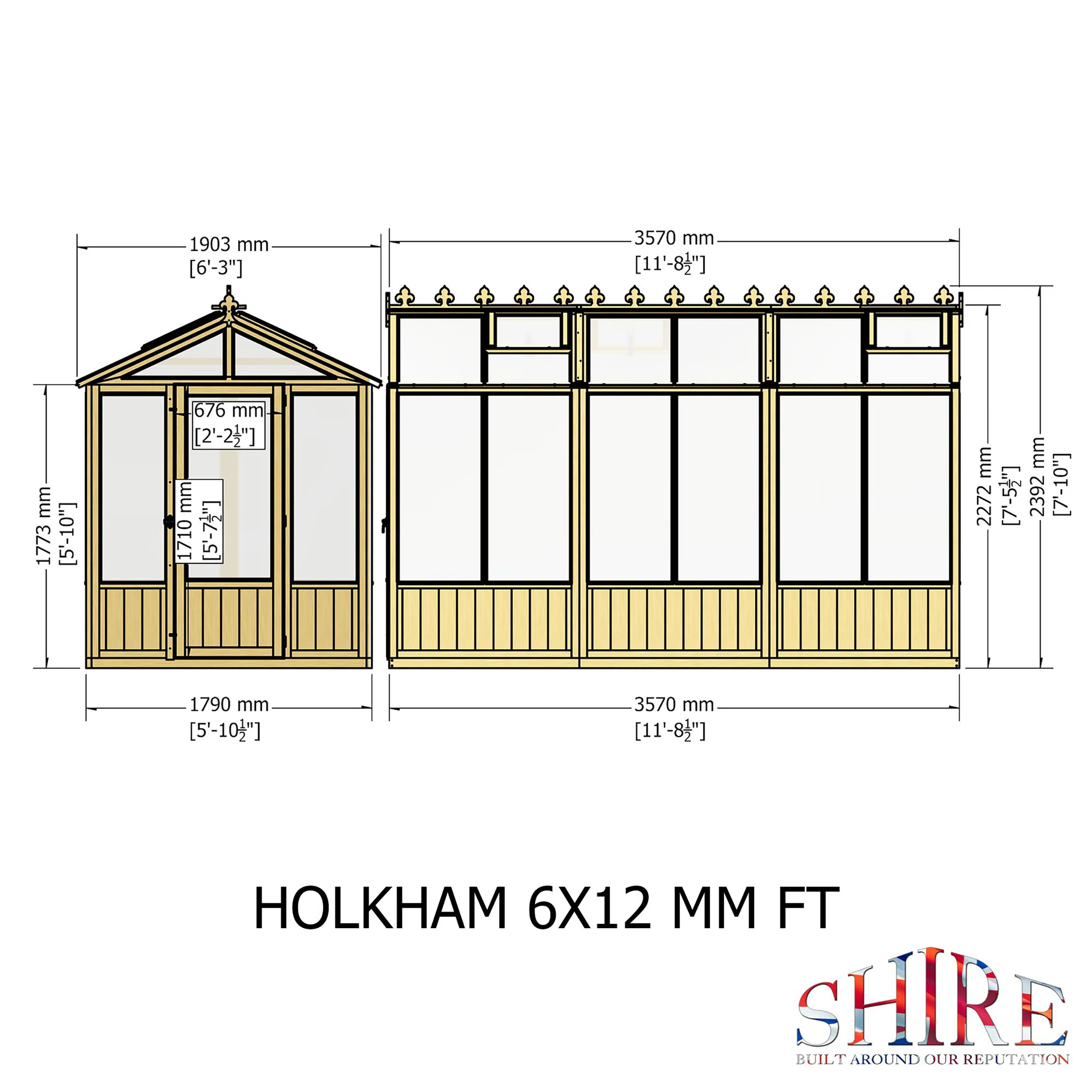 Shire Holkham 6x12 Wooden Greenhouse - Image 8