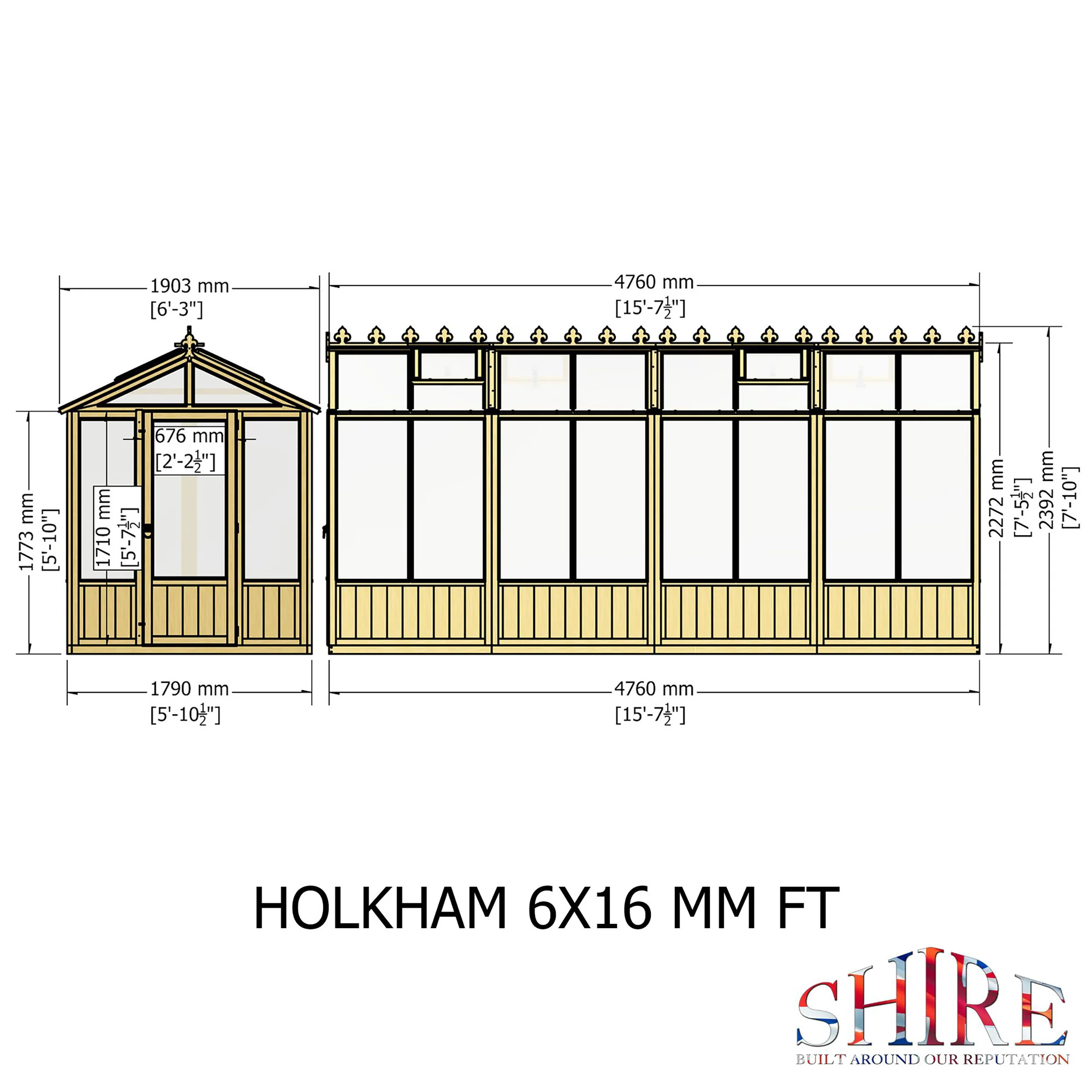 Shire Holkham 6x16 Wooden Greenhouse - Image 7