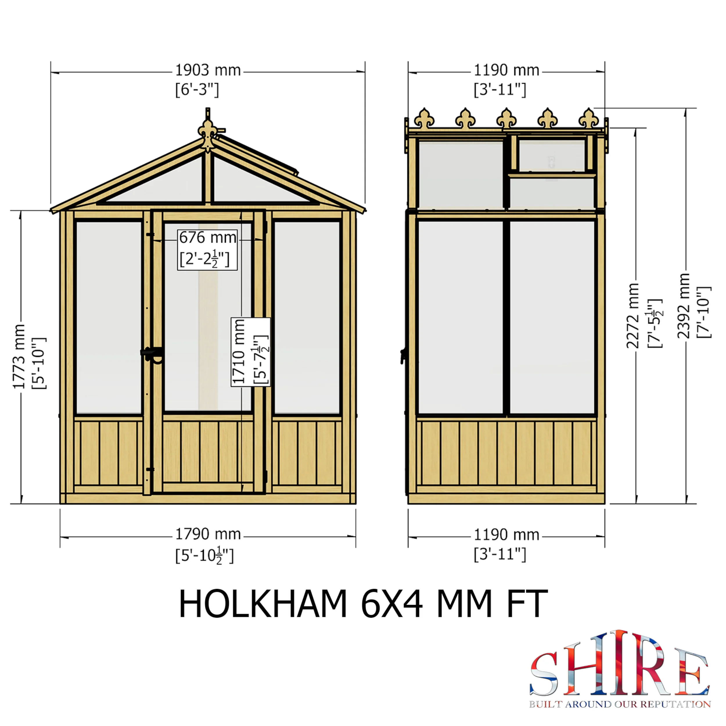 Shire Holkham 6x4 Wooden Greenhouse - Image 9