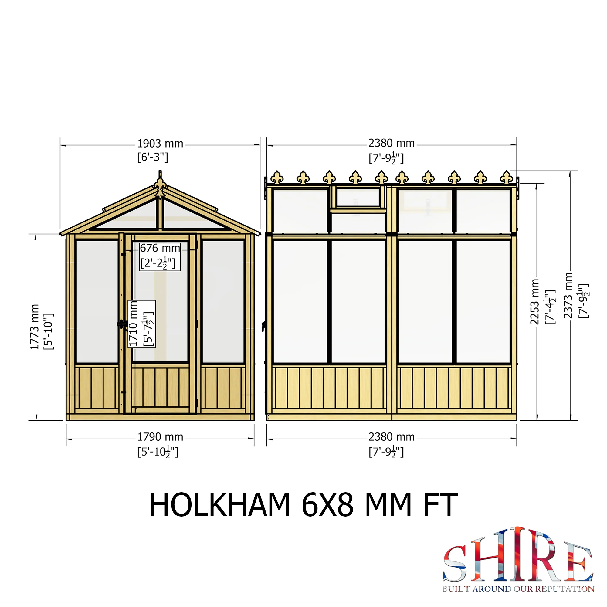 Shire Holkham 6x8 Wooden Greenhouse - Image 5