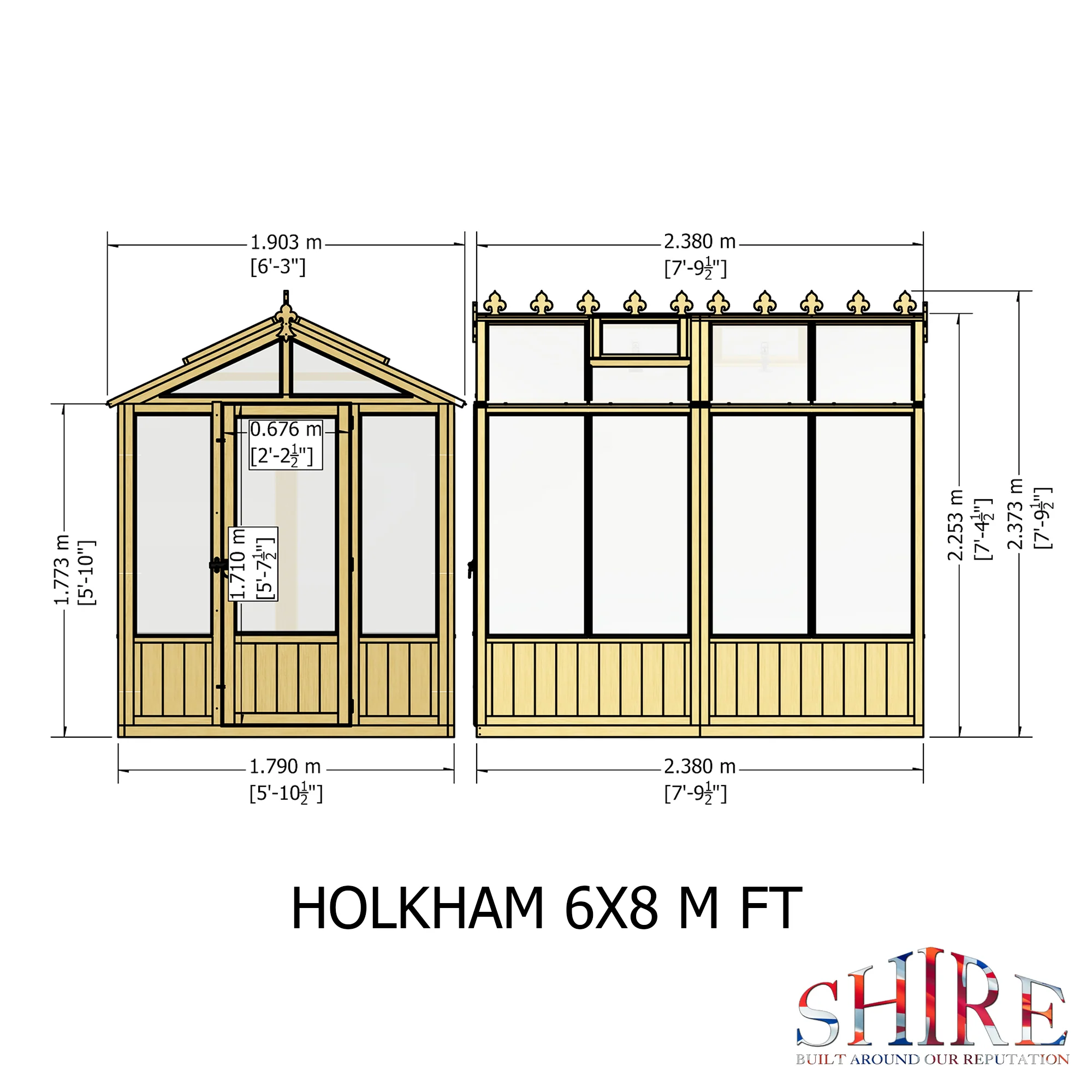 Shire Holkham 6x8 Wooden Greenhouse - Image 8