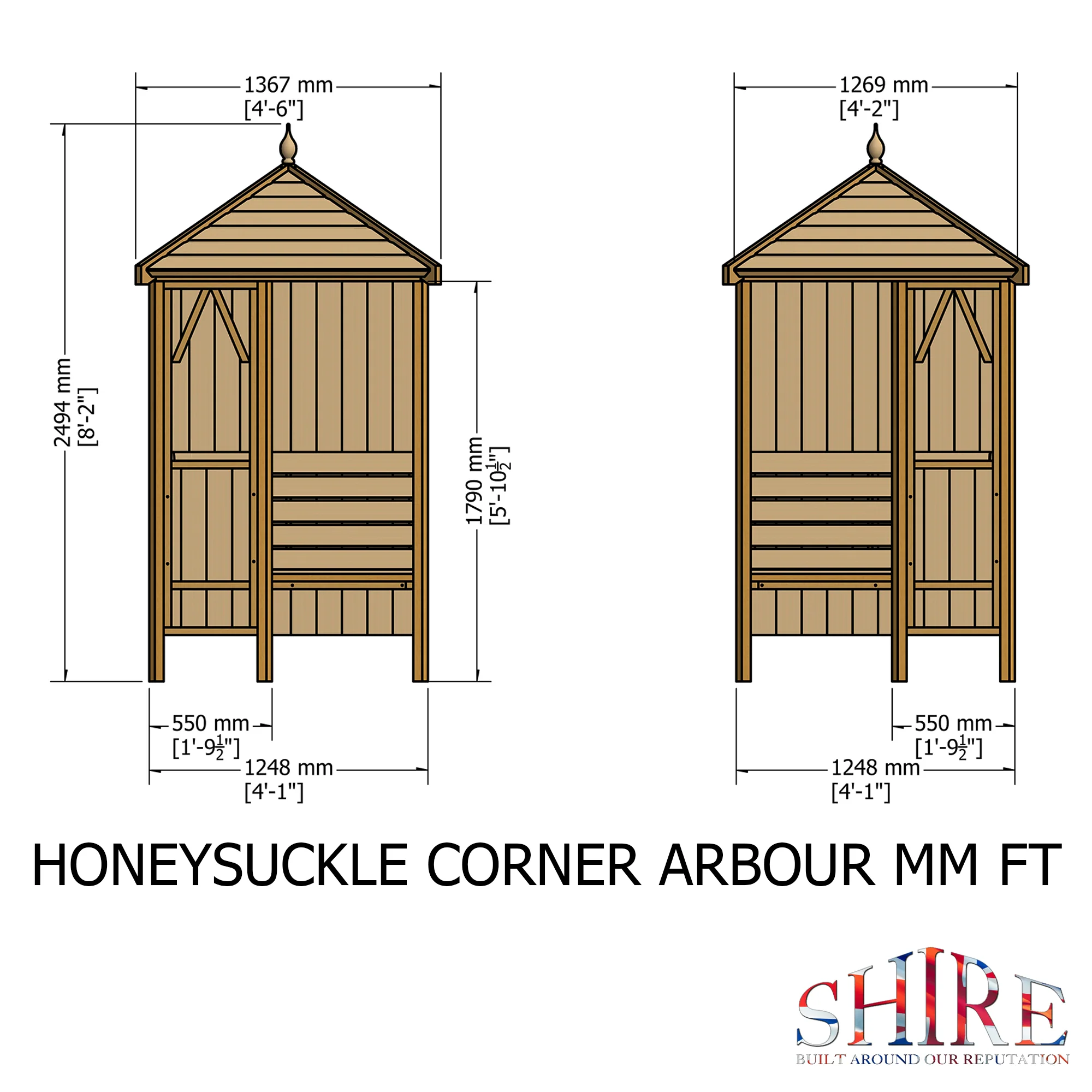 Shire Honeysuckle Corner Arbour - Image 4