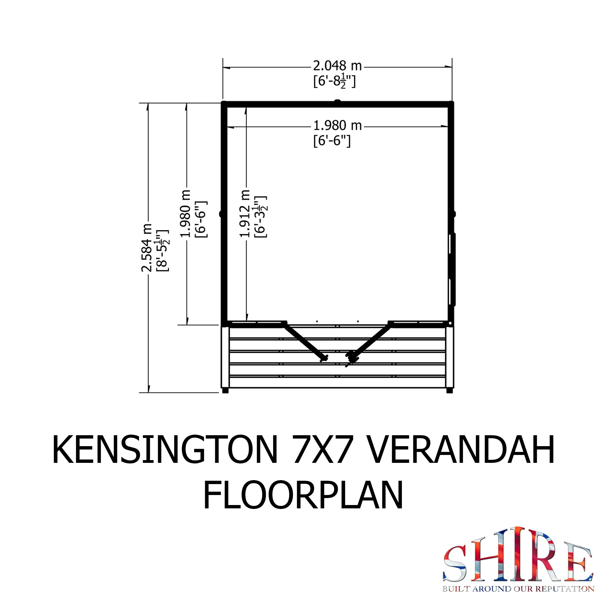 Shire Kensington 7x7 Summerhouse with Verandah - Image 3