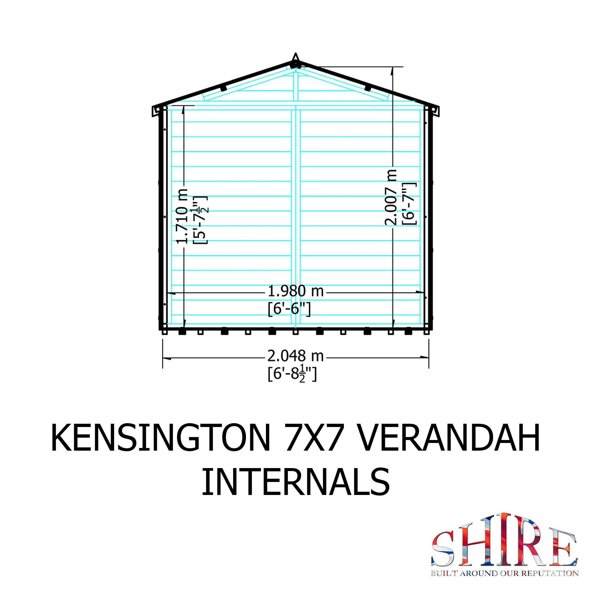 Shire Kensington 7x7 Summerhouse with Verandah - Image 8