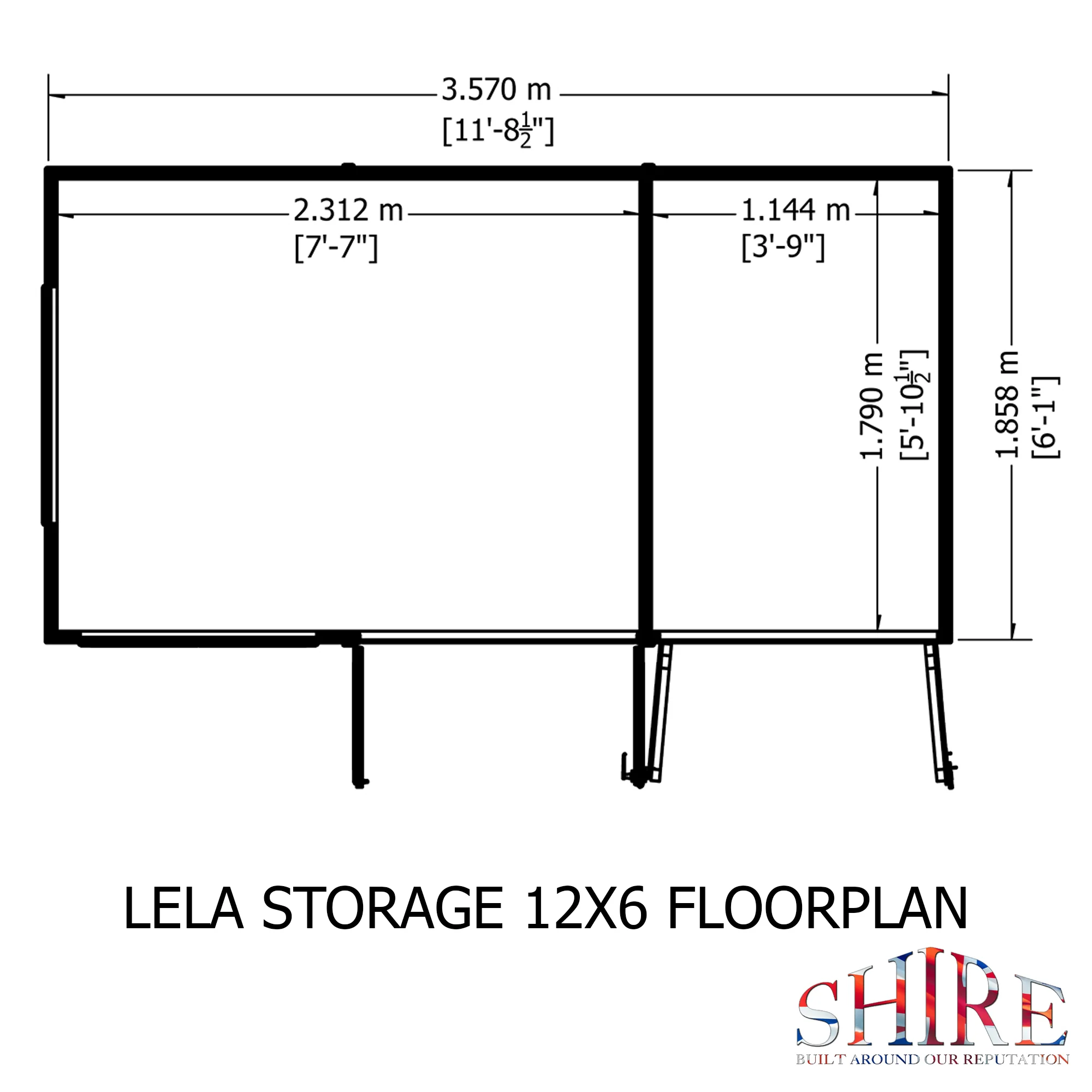Shire Lela 12x6 Summerhouse with Storage Shed - Image 3