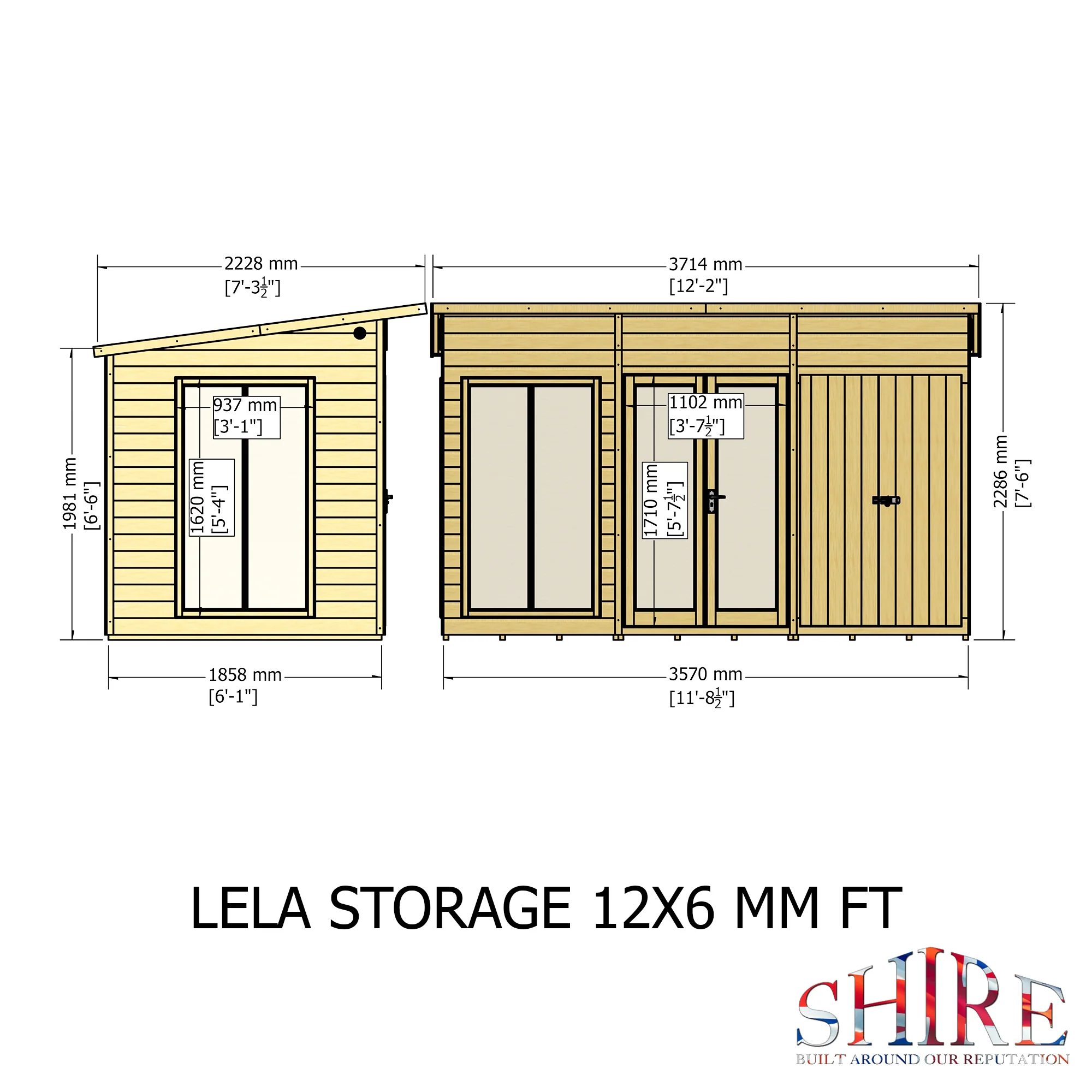 Shire Lela 12x6 Summerhouse with Storage Shed - Image 4