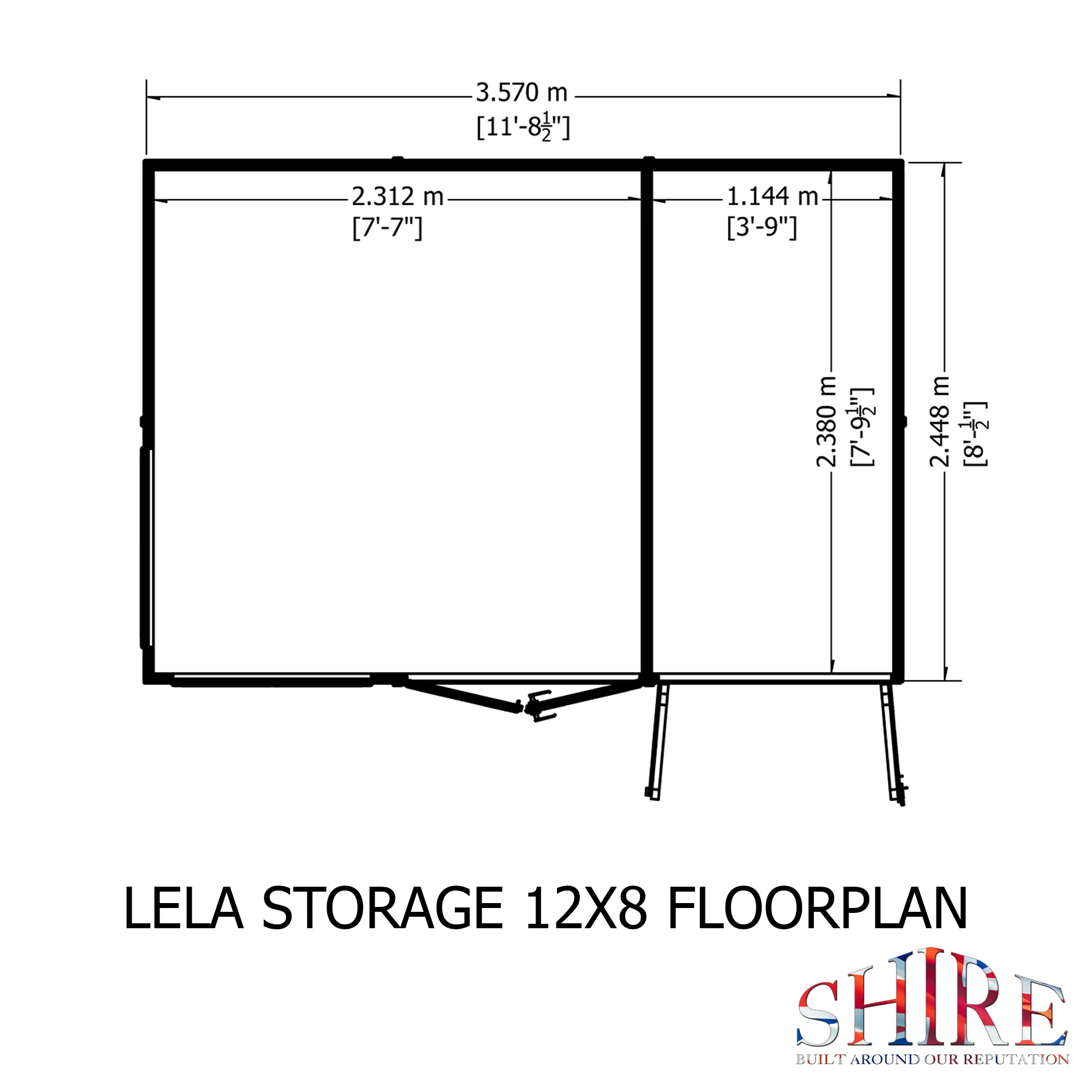 Shire Lela 12x8 Summerhouse with Storage Shed - Image 3