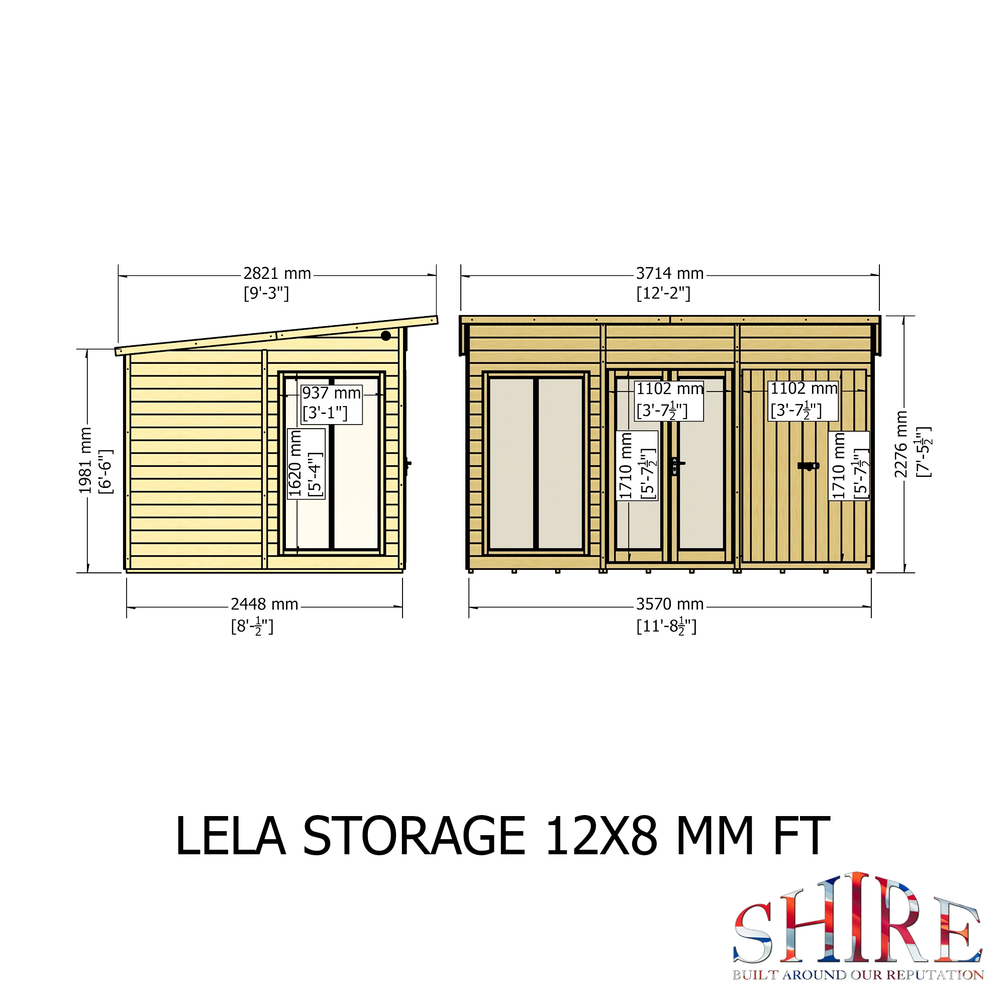 Shire Lela 12x8 Summerhouse with Storage Shed - Image 4